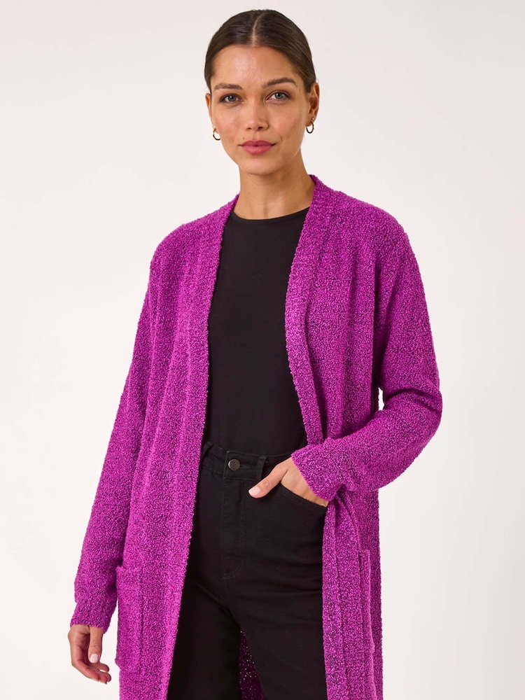 Roman Purple Textured Pocket Cardigan - Image 2 of 5