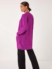 Roman Purple Textured Pocket Cardigan - Image 3 of 5