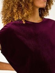 Roman Red Velvet Round Neck Stretch Top - Image 5 of 5