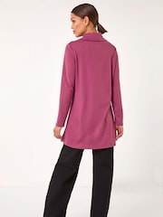 Roman Pink Wrap Front Cowl Neck Top - Image 3 of 5