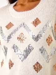 Roman White Zig Zag Diamond Detail Knit Jumper - Image 5 of 5