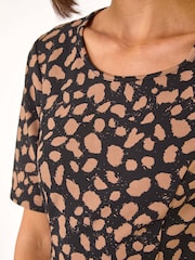 Roman Grey Spot Print Panel Midi Dress - Image 5 of 5