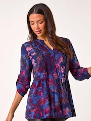 Roman Blue Textured Stretch Pintuck Pleat Shirt - Image 1 of 5