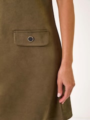 Roman Green Suedette Button Shift Stretch Dress - Image 5 of 5