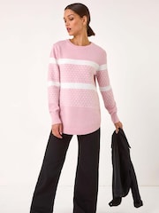 Roman Pink Striped Knitted Jumper - Image 2 of 5