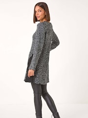Roman Black Textured Pocket Detail Longline Jumper - Image 3 of 5