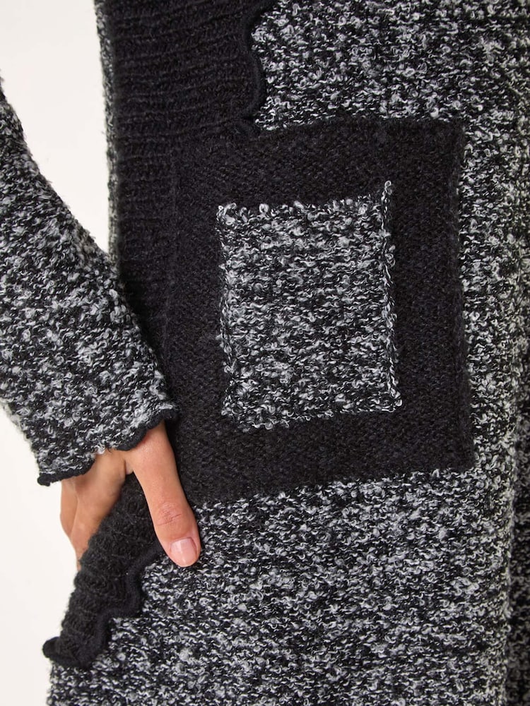 Roman Black Textured Pocket Detail Longline Jumper - Image 5 of 5