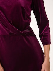 Roman Red Velvet Bodycon Midi Dress - Image 5 of 5
