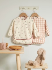 Mamas & Papas Berry Picnic 2 Pack Long Sleeve Messy Bib - Image 2 of 6