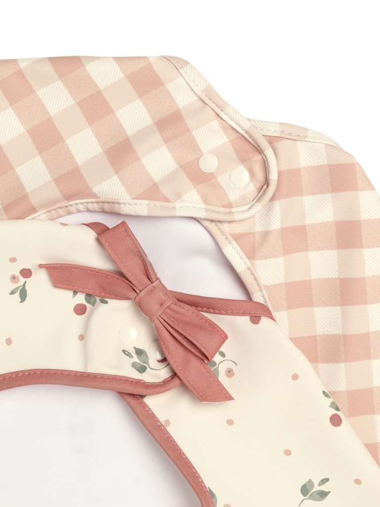 Mamas & Papas Berry Picnic 2 Pack Long Sleeve Messy Bib - Image 6 of 6
