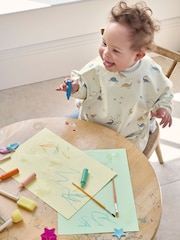 Mamas & Papas Dino Stripe 2 Pack Long Sleeve Messy Bib - Image 1 of 6