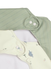 Mamas & Papas Dino Stripe 2 Pack Long Sleeve Messy Bib - Image 6 of 6