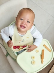Mamas & Papas Dino Teal Silicone Bibs 2 Pack - Image 1 of 5