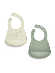 Mamas & Papas Dino Teal Silicone Bibs 2 Pack - Image 3 of 5