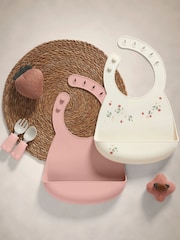 Mamas & Papas 2 Pack Floral Berry Silicone Bibs - Image 2 of 5