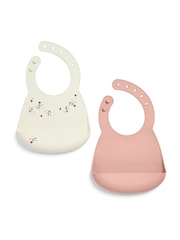 Mamas & Papas 2 Pack Floral Berry Silicone Bibs - Image 3 of 5