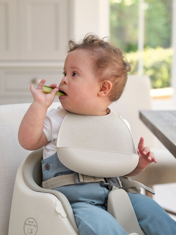 Mamas & Papas 2 Pack Neutral Speckle Silicone Bibs - Image 1 of 5