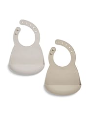 Mamas & Papas 2 Pack Neutral Speckle Silicone Bibs - Image 3 of 5