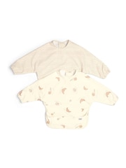 Mamas & Papas Bonjour Bebe Long Sleeve Messy Bibs 2 Pack - Image 4 of 7