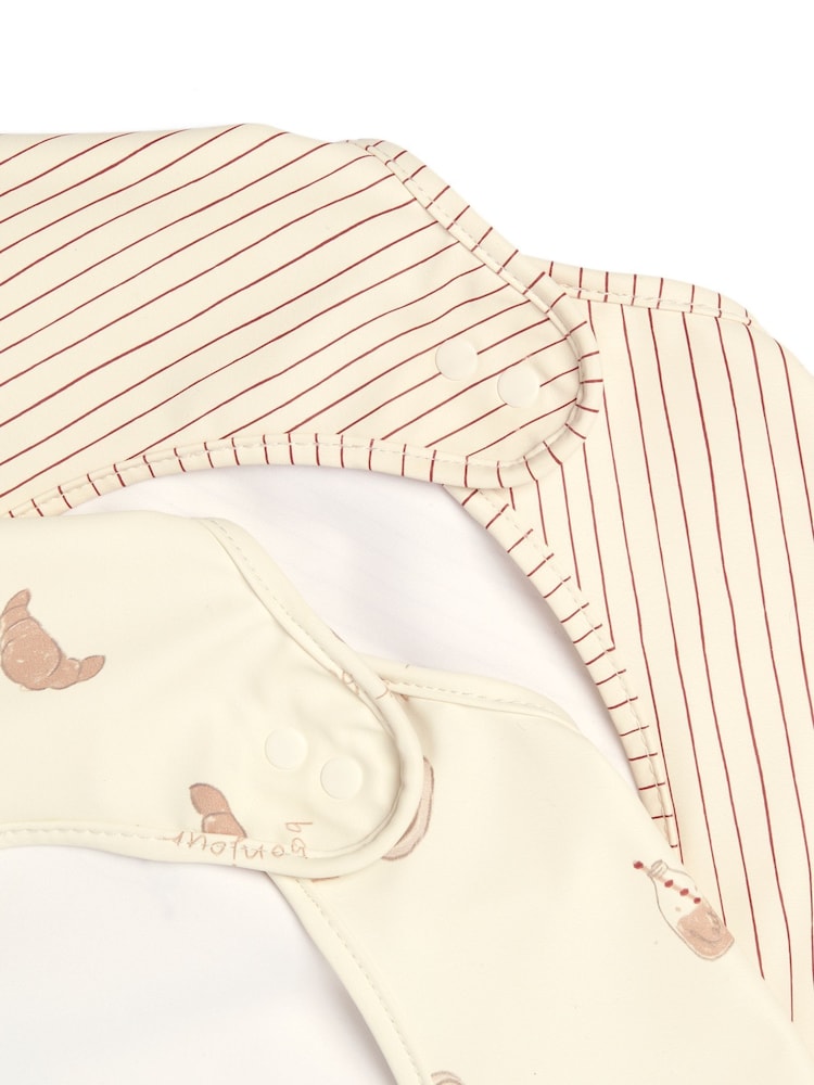 Mamas & Papas Bonjour Bebe Long Sleeve Messy Bibs 2 Pack - Image 7 of 7