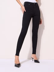 Friends Like These Black Petite Elasticated Waist Denim Jeggings - Image 1 of 5