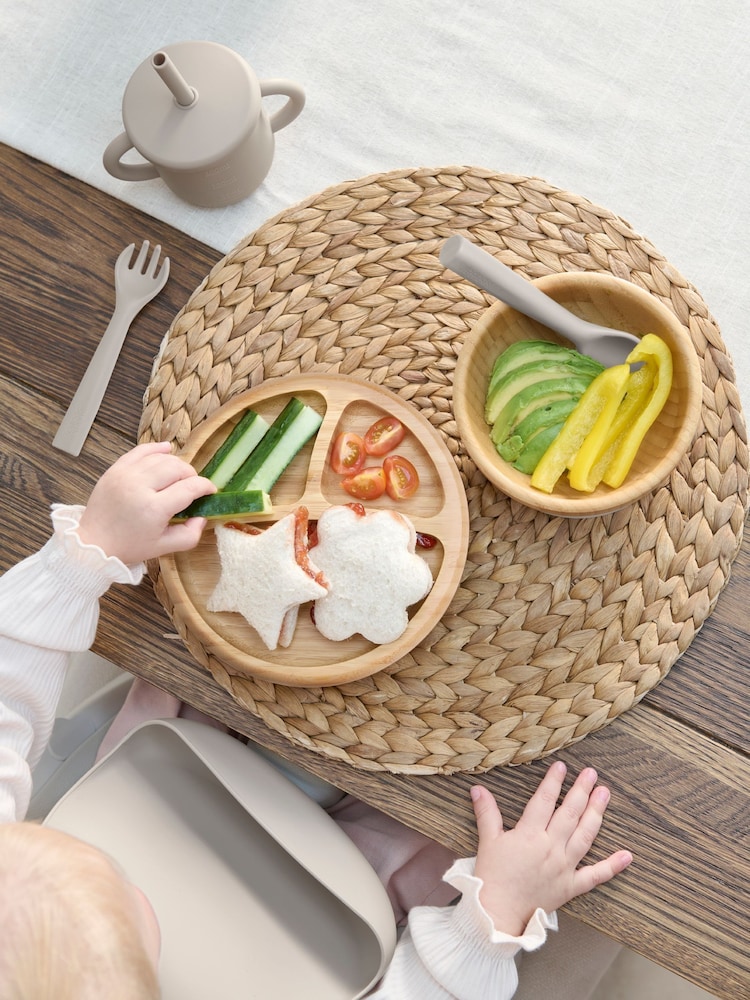 Mamas & Papas Truffle 4 Piece Bamboo Weaning Starter Kit - Truffle - Image 1 of 9