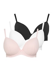 Yours Curve Black Cotton Padded Bra 3 Pack - Image 7 of 7
