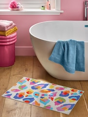 Eleanor Bowmer Multi Leopard 100% Cotton Bath Mat - Image 1 of 2