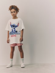 Branco - Camiseta grande 100% algodão Disney Lilo and Stitch License (3a16anos) - Imagem 1 de 5