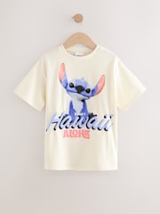 Branco - Camiseta grande 100% algodão Disney Lilo and Stitch License (3a16anos) - Imagem 2 de 5