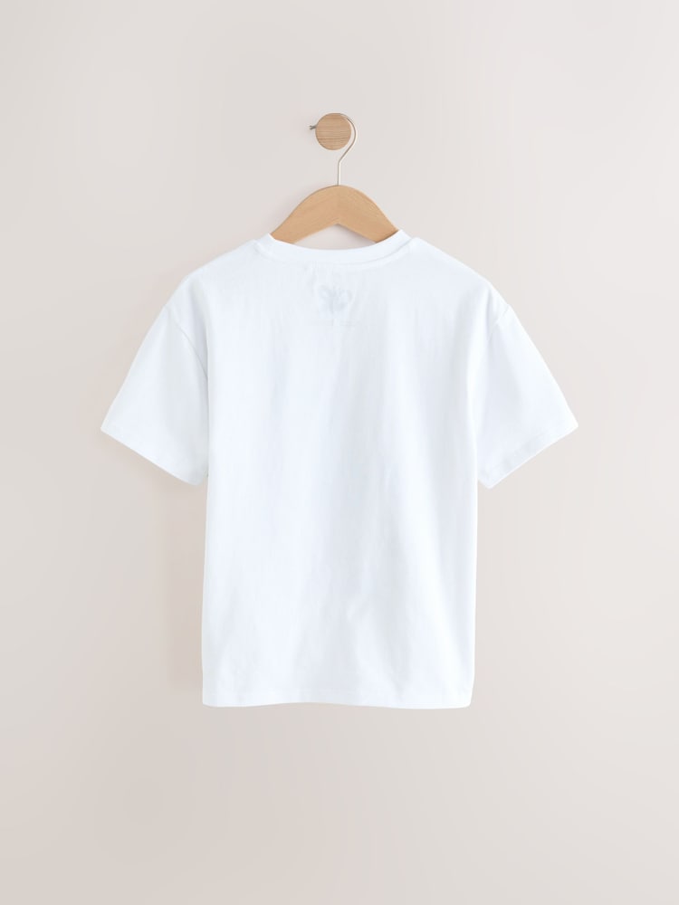 Blanc - T-shirt oversize 100% coton Olivia Rodridge sous licence (3-16ans) - Image 2 of 4