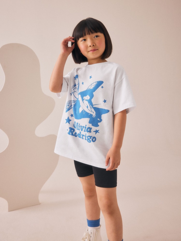 White Oversized Olivia Rodrigo License T-Shirt (3-16yrs) - Image 2 of 6 White Oversized Olivia Rodrigo License T-Shirt (3-16yrs) - Image 2 of 6