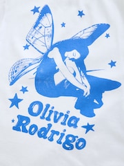Blanc - T-shirt oversize 100% coton Olivia Rodridge sous licence (3-16ans) - Image 4 of 4