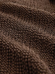 Chocolate Brown Textured Long Sleeve Button Through Cardigan - Image 6 of 7