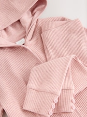 Light Pink Ribbed Hooded Cardigan and Leggings Set (3mths-7yrs) - Image 9 of 10