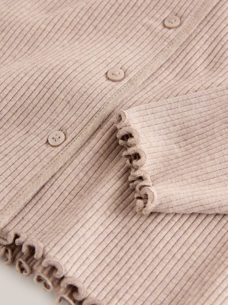 Brown Ribbed Hooded Cardigan and Leggings Set (3mths-7yrs) - Image 10 of 10 Brown Ribbed Hooded Cardigan and Leggings Set (3mths-7yrs) - Image 10 of 10