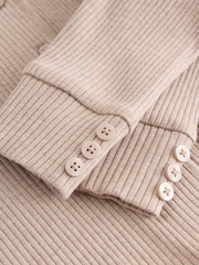 Brown Ribbed Hooded Cardigan and Leggings Set (3mths-7yrs) - Image 11 of 12