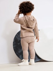 Brown Ribbed Hooded Cardigan and Leggings Set (3mths-7yrs) - Image 2 of 10