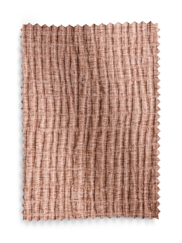 Pink Crinkle Chenille Eyelet Lined Curtains - Image 6 of 6