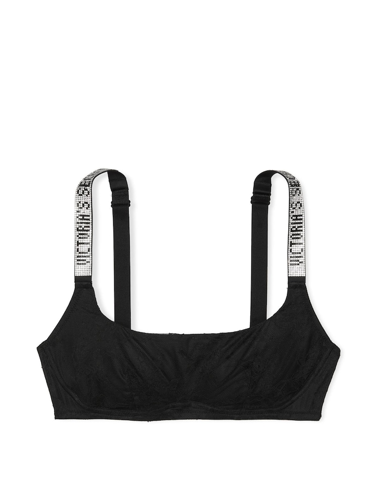 Victoria's Secret Black Lace Shine Strap Bralette - Image 3 of 3