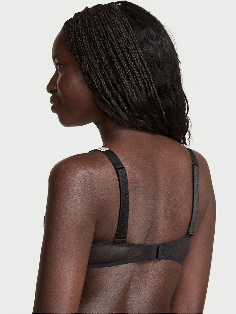 Victoria's Secret Black Lightly Lined Demi Shine Strap Lace Bra - Image 2 of 3