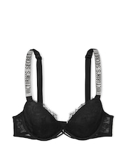 Victoria's Secret Black Lightly Lined Demi Shine Strap Lace Bra - Image 3 of 3