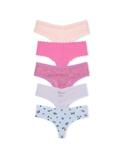 Victoria's Secret Pink/Purple/Blue 5 Pack Knickers - Image 1 of 4