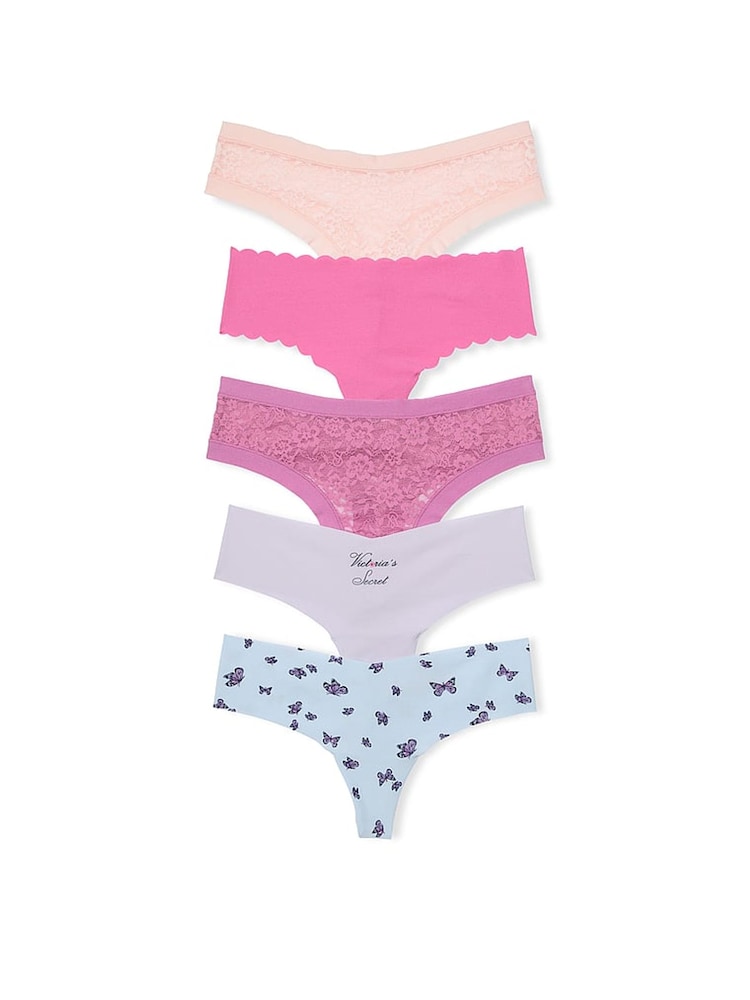 Victoria's Secret Pink/Purple/Blue 5 Pack Knickers - Image 1 of 4