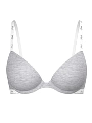 Victoria's Secret PINK Grey Heather Super Push Up Cotton Logo Bra - Image 3 of 3