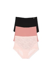 Victoria's Secret Pink/Black 3 Pack Knickers - Image 1 of 4