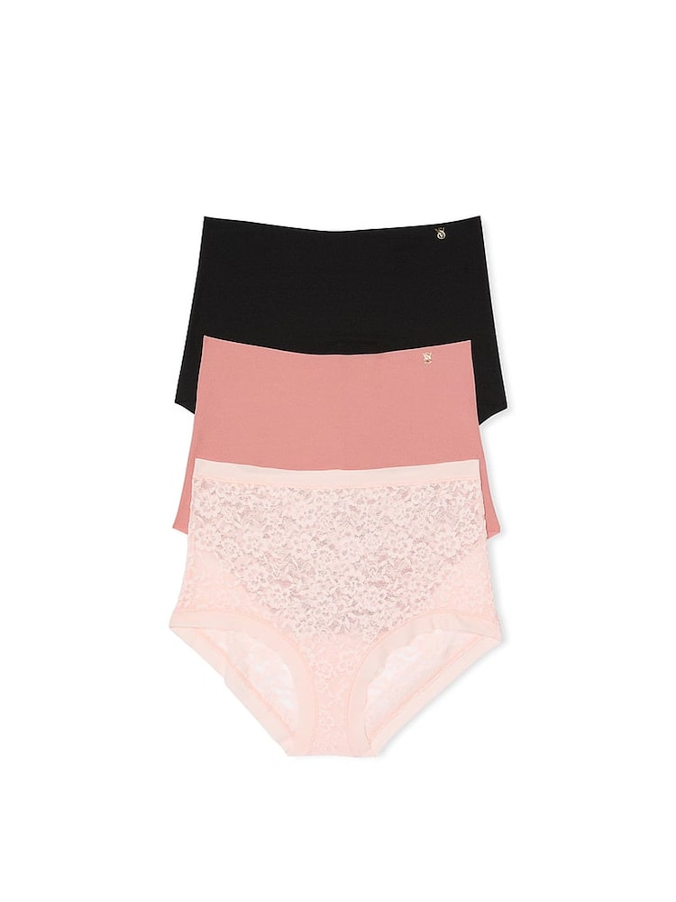 Victoria's Secret Pink/Black 3 Pack Knickers - Image 1 of 4