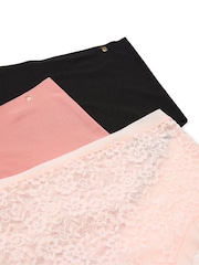 Victoria's Secret Pink/Black 3 Pack Knickers - Image 2 of 4