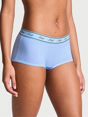 Victoria's Secret PINK Dark Blue Denim Print Short Cotton Logo Knickers - Image 1 of 3