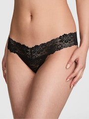 Victoria's Secret PINK Black Lace Thong Knickers - Image 1 of 3